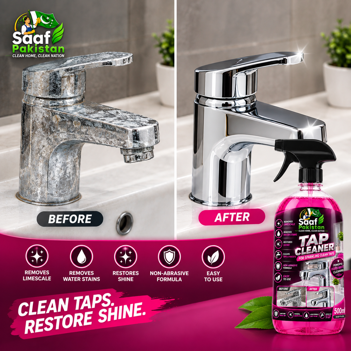 Tap Cleaner 500ml - Saaf Pakistan